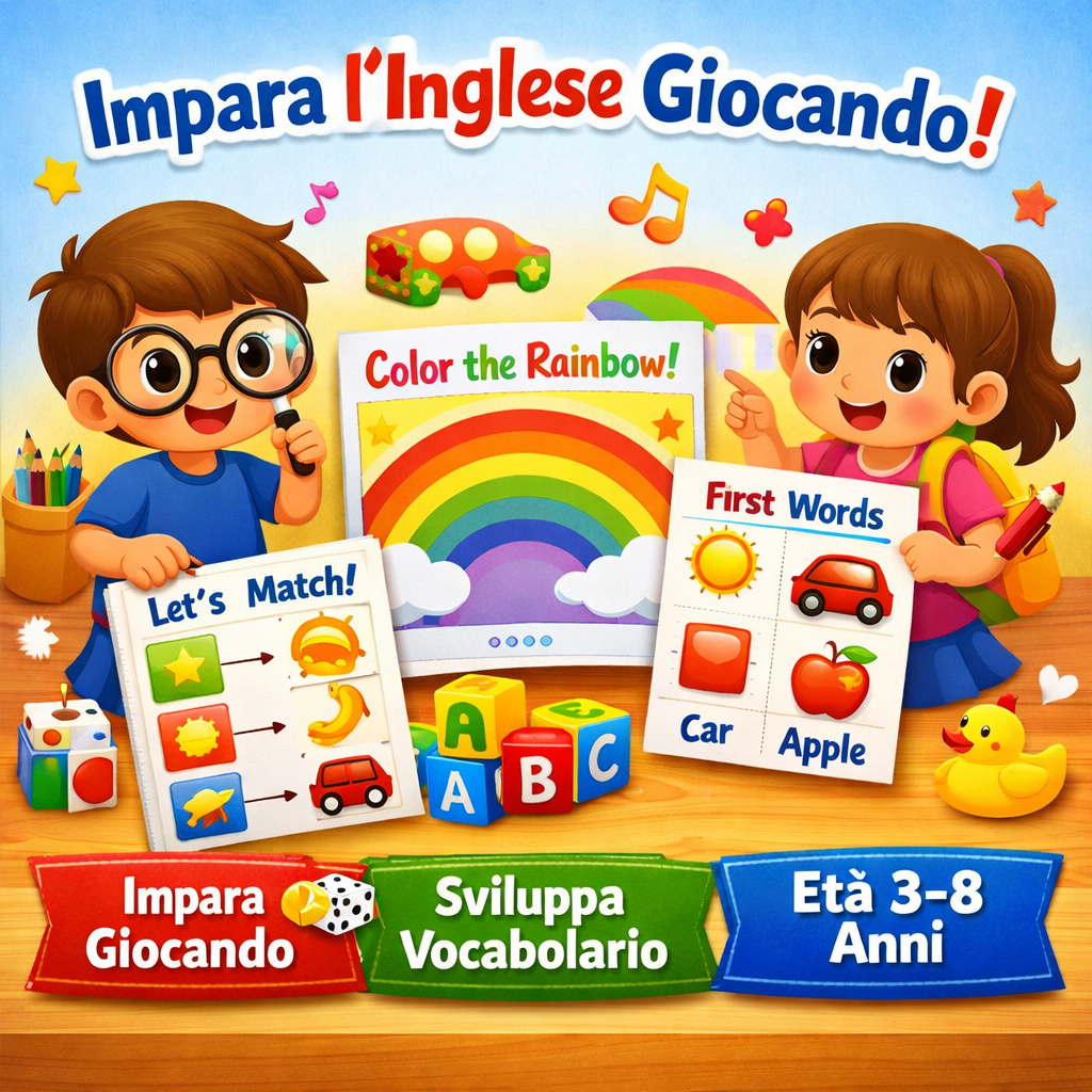 English Starter Pack per Bambini – Alfabeto, Numeri, Colori & Attività