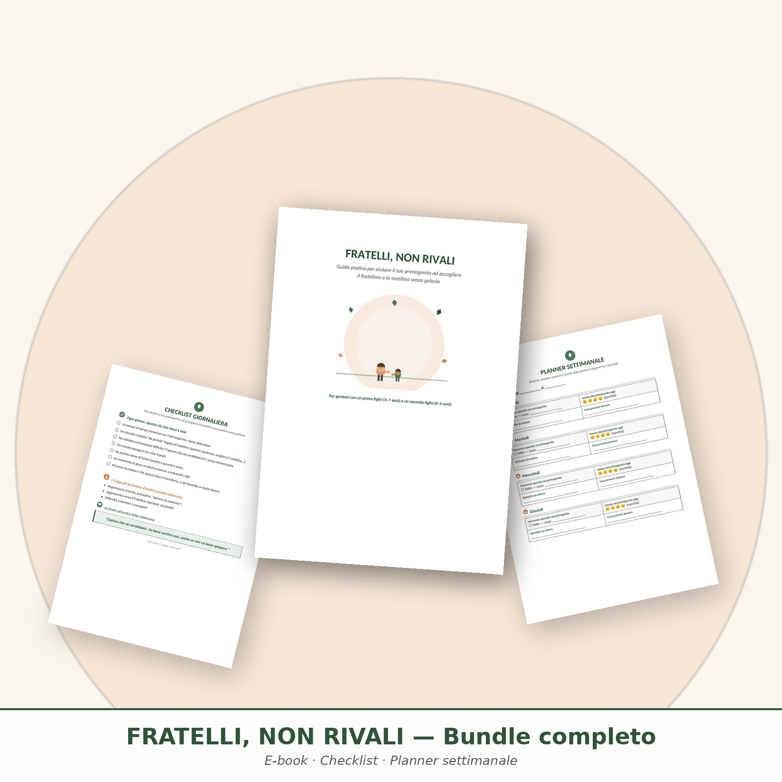 Fratelli, Non Rivali - Completo (E-book + Checklist + Planner) | Guida PDF per Genitori